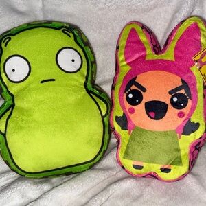 Bob's Burgers Plush Set: Chibi Louise Belcher & Kuchi Kopi - Excellent Condition